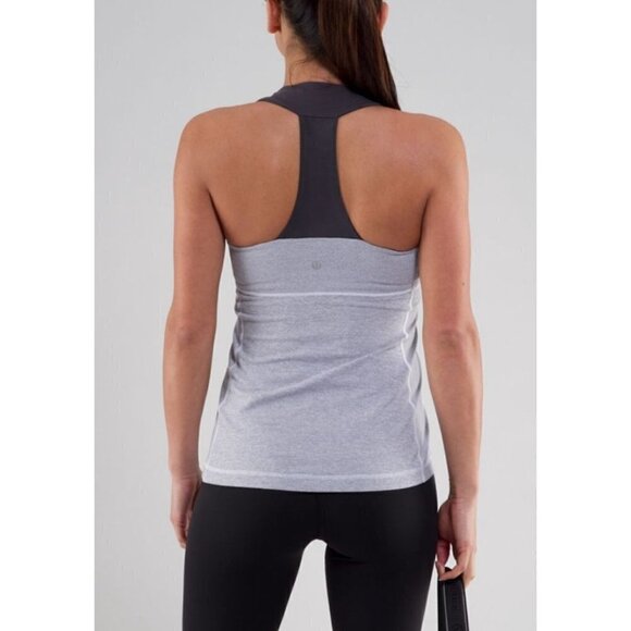 Lululemon Scoop Neck Luon Wee Stripe Coal Athletic Tank Top 8 - Picture 2 of 5
